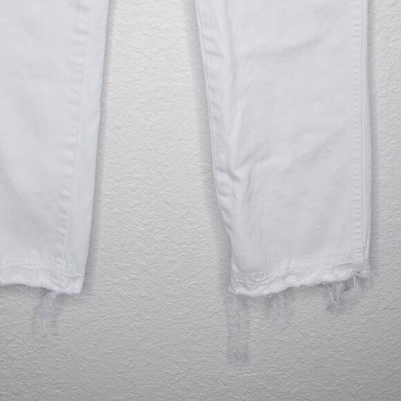 AMO size 27 Denim High Rise Bella White Oak Jeans W/ Undone Hem For Women - Picture 3 of 8
